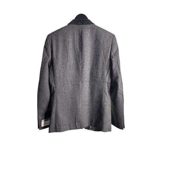 WD.NY Black Mens Charcoal Blazer Jacket With Paisley Lining Size M - Picture 2 of 16